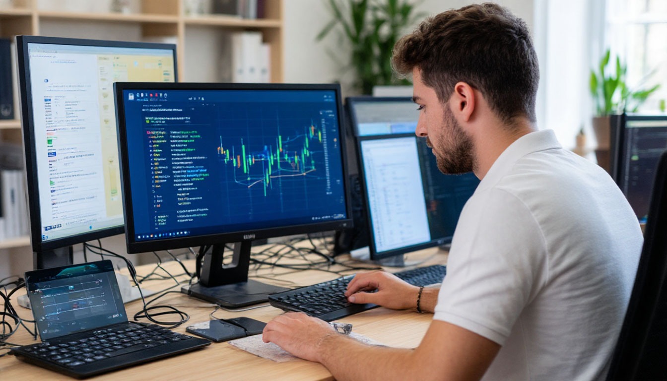 IT-kursdeltagare lär sig datoranvändning - foto genererat av AI